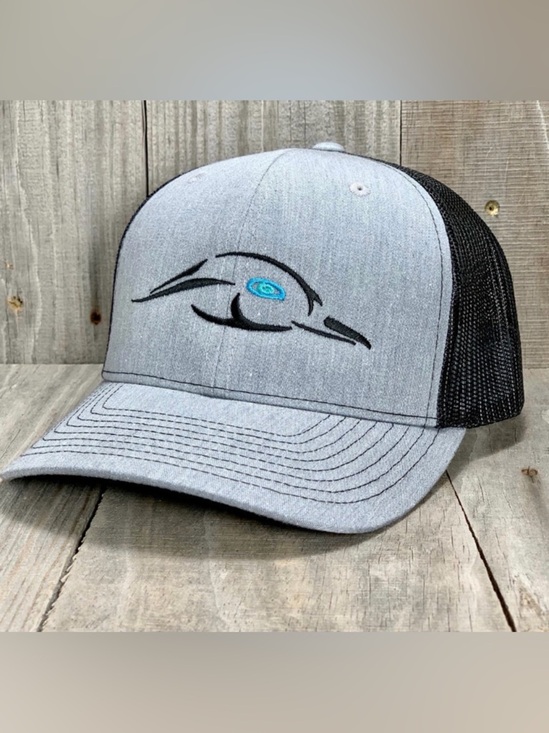 American Flywat Waterfowl Other - AFW Grey Black Mesh Back Logo With Blue 112XL Trucker Hat